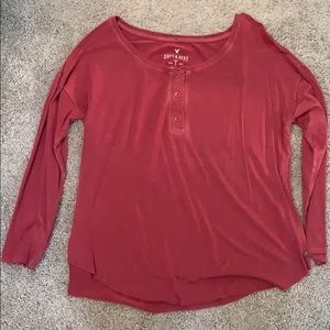 American Eagle red henley
